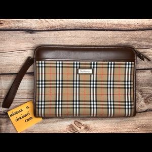 Authentic vintage Burberrys of London clutch bag